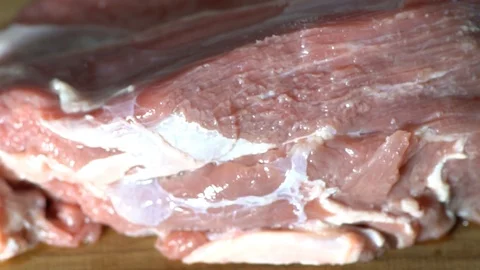 Raw beef meat rotation Video stock 89166518