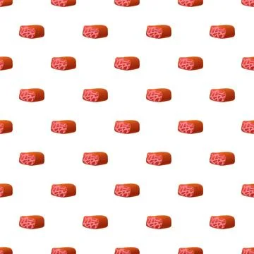 Raw beef meat seamless pattern design cooking Illustrazione stock