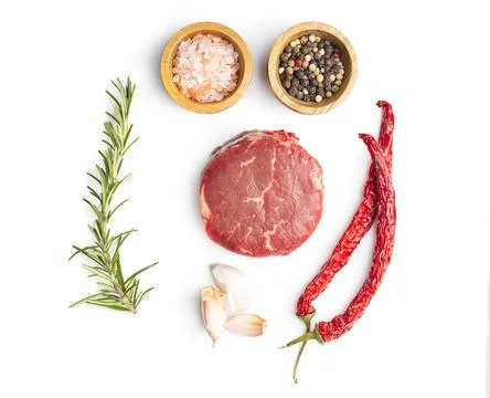 The raw beef meat steak. Foto stock
