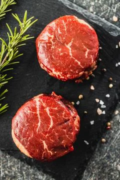 The raw beef meat steak. Stock Photos
