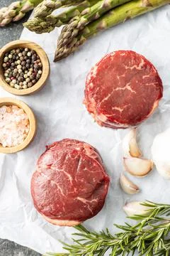 The raw beef meat steak. Stock Photos