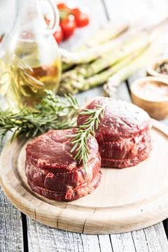 The raw beef meat steak. Stock Photos