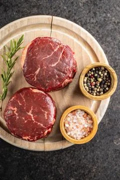The raw beef meat steak. Stock Photos