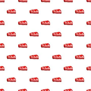 Raw beef meat steak seamless pattern background Stock Illustration