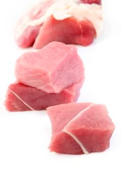 Raw beef meat on white background Stock Photos