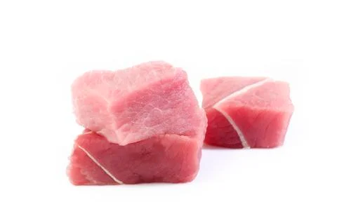 Raw beef meat on white Stock Photos