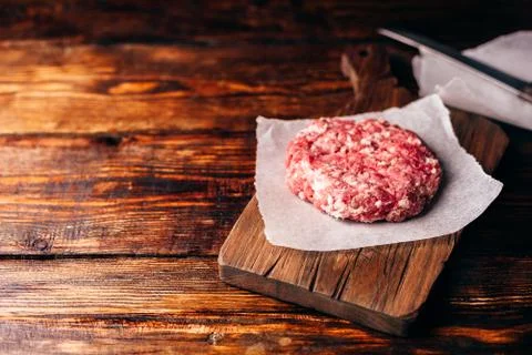 Raw Beef Patty. Stock Photos