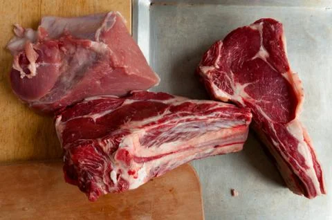 Raw beef with pork Stock Photos