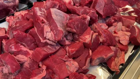 Raw beef ready to cook Stock Footage 169385388