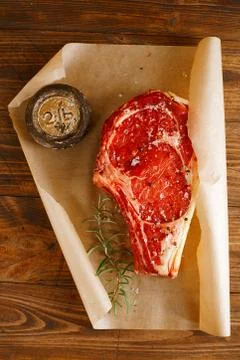 Raw beef Rib bone  steak Stock Photos