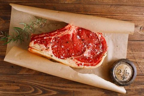 Raw beef Rib bone  steak Stock Photos