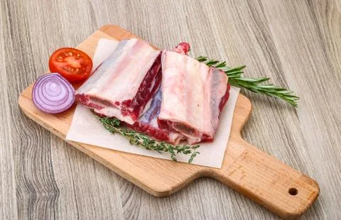 Raw beef ribs Stock Photos