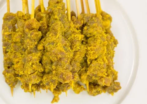 Raw Beef Satay Stock Photos