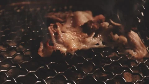 Raw beef slice for barbecue or Japanese style yakiniku Stock Footage 343615723