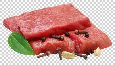 Raw beef with spices Stock Photos