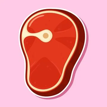 Raw beef steak cut icon illustrating red meat Stock Illustration