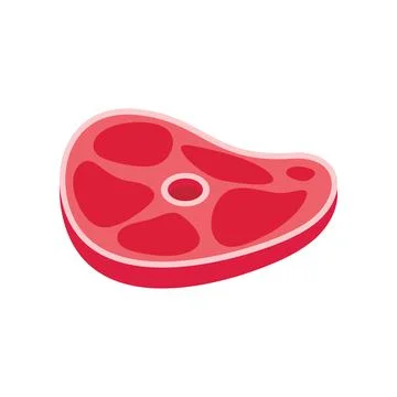 Raw beef steak icon in flat style Stock Illustration