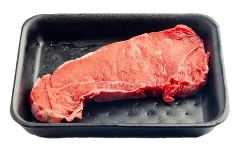 Raw beef steak isolated on white background. Foto stock