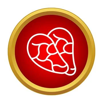 Raw beef steak meat outline icon design Ilustración de archivo