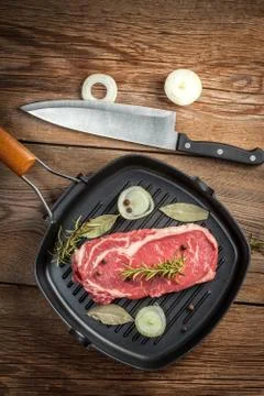 Raw beef steak. Stock Photos