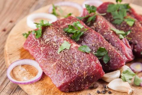 Raw beef steak Stock Photos