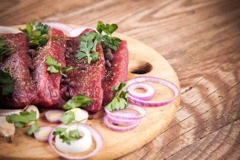 Raw beef steak Stock Photos