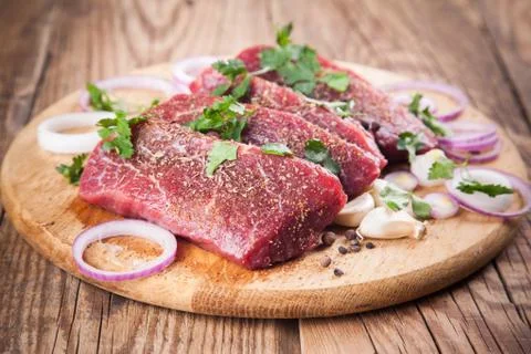 Raw beef steak Stock Photos