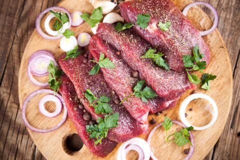 Raw beef steak Stock Photos