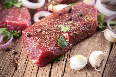 Raw beef steak Stock Photos