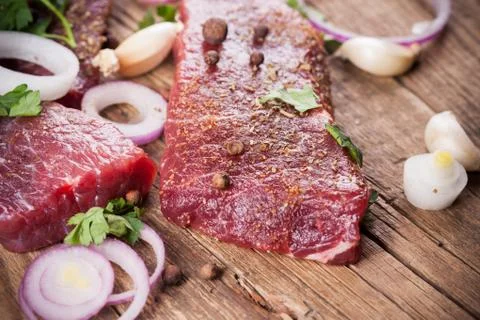 Raw beef steak Stock Photos