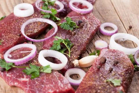 Raw beef steak Stock Photos