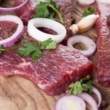 Raw beef steak Stock Photos