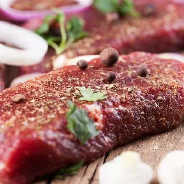 Raw beef steak Stock Photos