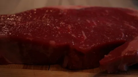 Raw Beef Steak Raw Hand Stock Footage 126665995