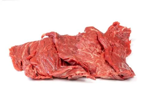 Raw beef steaks, close-up, isolated on a white background Stock Photos