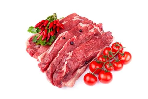 Raw beef steaks Фото