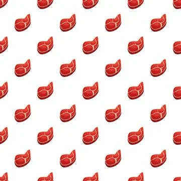 Raw beef steaks seamless pattern on white Illustrazione stock
