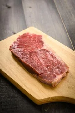 Raw beef striploin steak Stock Photos