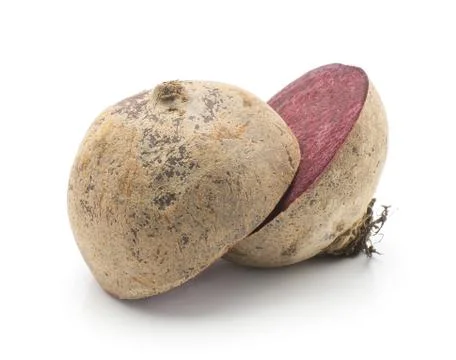 Raw beetroot isolated on white Stock Photos