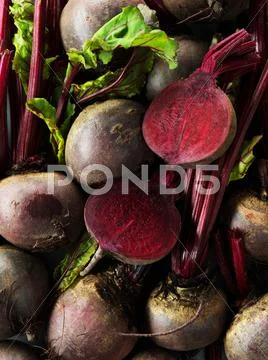 Raw Beetroot, Whole And Sliced In Half