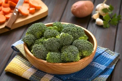 Raw Broccoli Florets Stock Photos