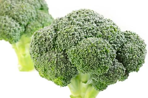 Raw broccoli vegetable on white Stock Photos