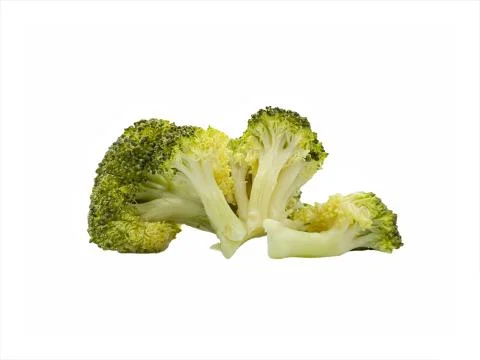 Raw broccoli on white background Fotos Stock
