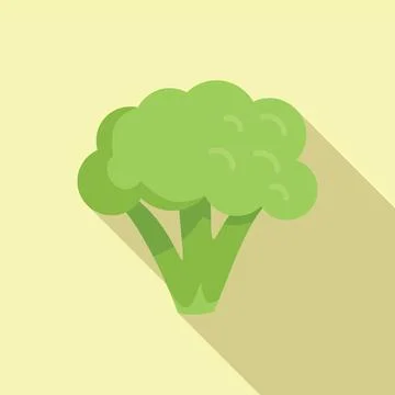 Raw brocoli icon flat vector. Vegetable cabbage Ilustración de archivo
