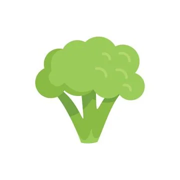 Raw brocoli icon flat vector. Vegetable cabbage Ilustración de archivo