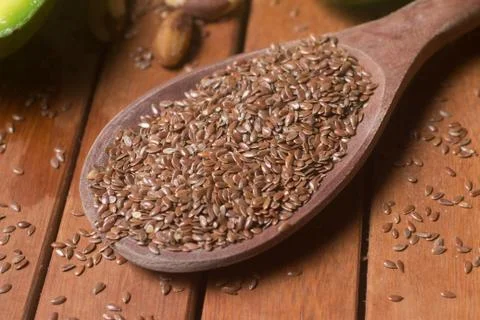 Raw Brown Linseed Stock Photos