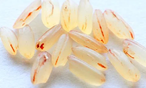 Raw brown rice background macro Stock Photos