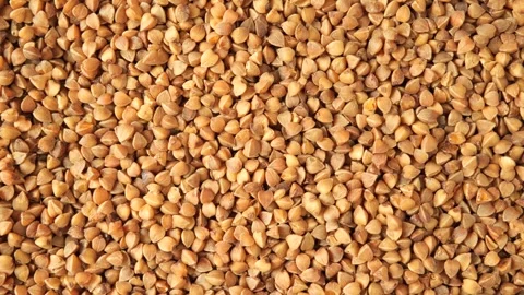 Raw buckwheat groats Stock Footage 334829856