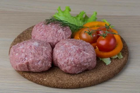 Raw burger cutlet Stock Photos