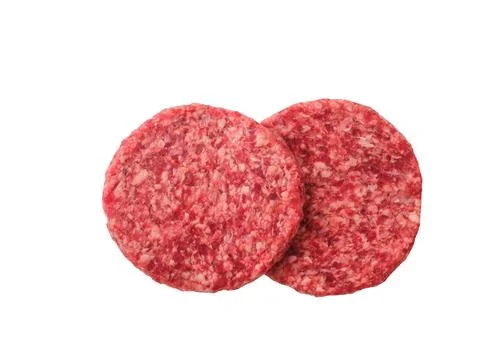 Raw burger patty. Stack of fresh raw burger patty or ground beef meat burger  Foto stock